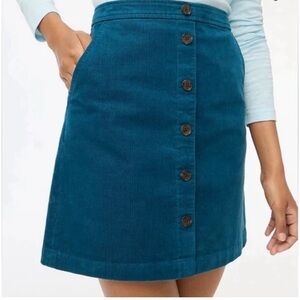 J. Crew Blue/Teal Corduroy Skirt Size 12
